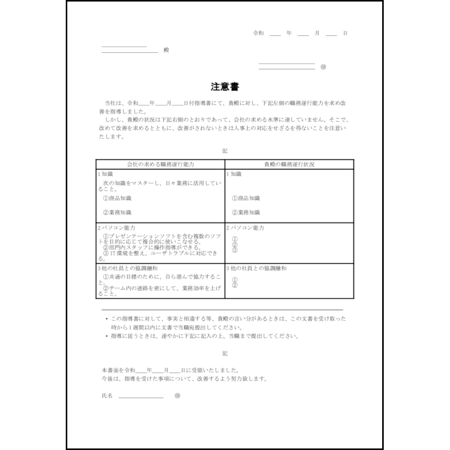 注意書12