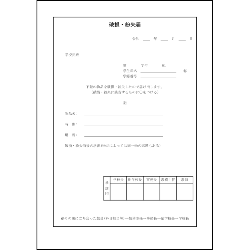 破損・紛失届11 LibreOffice