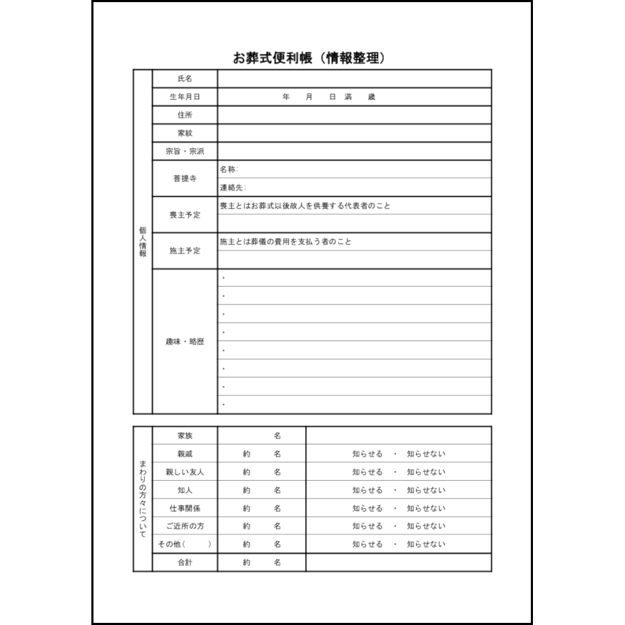 お葬式便利帳（情報整理）11